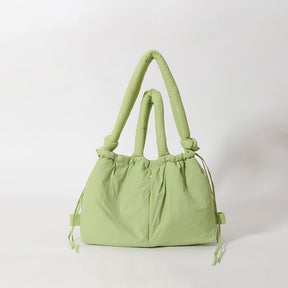 Sac fourre-tout vert pastel rembourré jolieandjuliette avec cordons de serrage et anses rembourrées