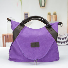 Sac fourre-tout violet jolieandjuliette avec détails noirs, style décontracté urbain