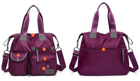 Sac fourre-tout violet jolieandjuliette multipoches avec bandoulière détachable femme pratique