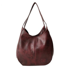 Sac hobo cuir bordeaux jolieandjuliette élégant spacieux femme tendance