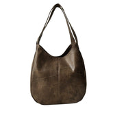 Sac hobo en cuir marron texturé style vintage jolieandjuliette large capacité