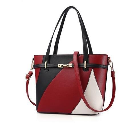 Sac à main bandoulière rouge noir blanc jolieandjuliette design géométrique élégant femme