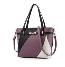 Sac à main élégant jolieandjuliette bicolore violet foncé et noir avec bandoulière