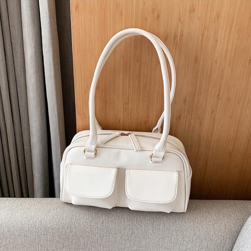 Sac à main blanc crème jolieandjuliette élégant avec deux poches frontales