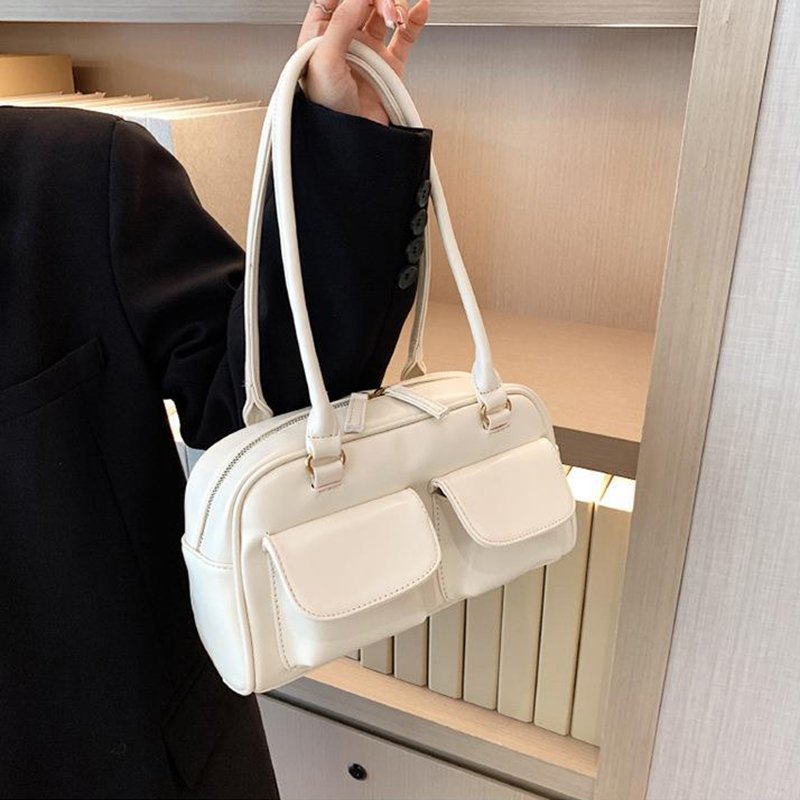 Sac à main blanc crème jolieandjuliette élégant double poche pour femme active