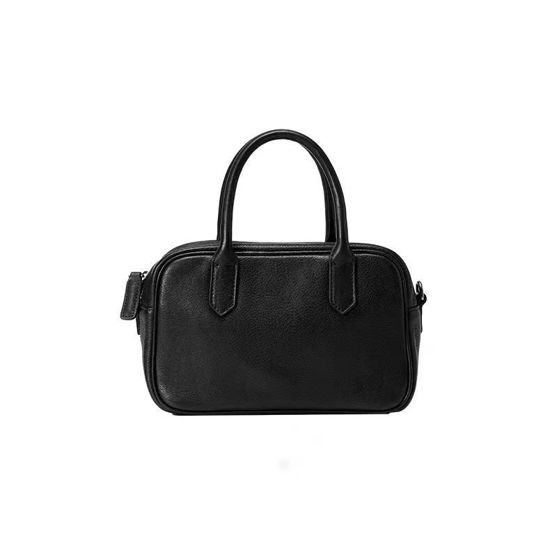 Sac à main cuir noir élégant jolieandjuliette design épuré fermeture éclair