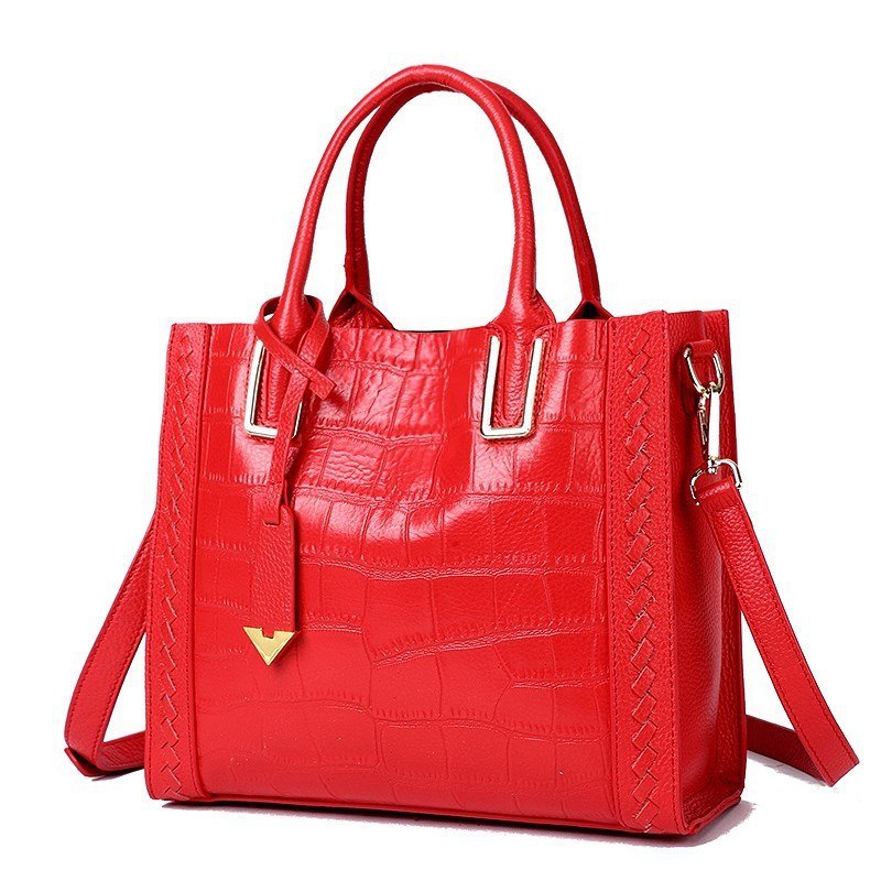 Sac à main cuir rouge motif croco jolieandjuliette bandoulière élégant femme