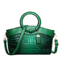 Sac à main cuir vert croco jolieandjuliette luxe bandoulière femme élégant