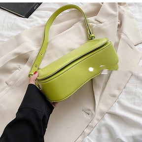 Sac à main vert anis brillant jolieandjuliette compact tendance élégant femme