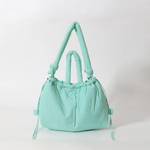 Sac menthe matelassé jolieandjuliette double anses rembourrées tendance été