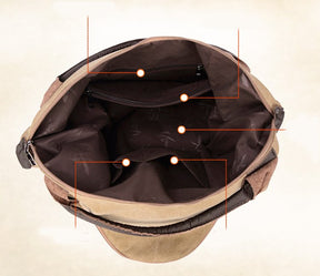 Intérieur sac jolieandjuliette toile cuir beige multiples poches fonctionnel