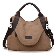 Sac hobo en toile et cuir marron kaki jolieandjuliette bandoulière femme décontracté