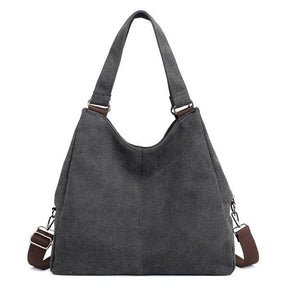 Sac hobo en toile gris charbon jolieandjuliette grand format bandoulière amovible