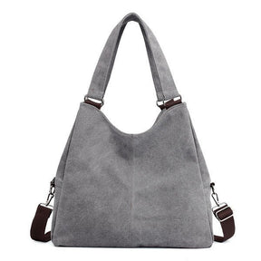 Sac en toile gris jolieandjuliette grand fourre-tout avec bandoulière ajustable