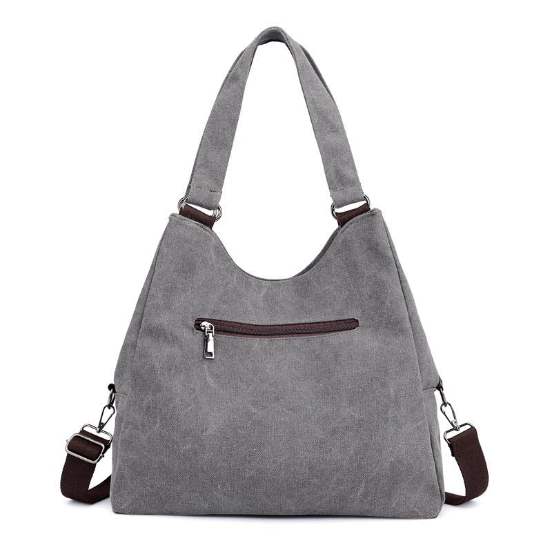 Sac en toile gris jolieandjuliette avec bandoulière amovible et poche zippée