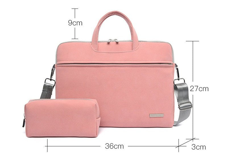 Sacoche ordinateur rose jolieandjuliette avec pochette assortie et bandoulière ajustable