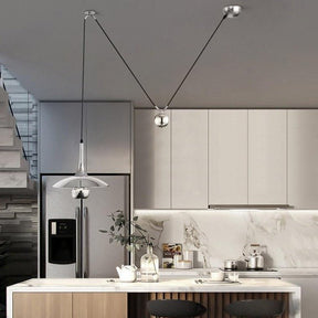Suspension Luminaire Chromée Moderne - Élégance Minimaliste et Installation Facile