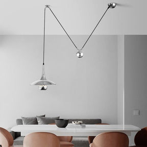 Suspension Luminaire Chromée Moderne - Élégance Minimaliste et Installation Facile
