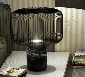 Lampe de Table Élégante - Base en Marbre et Éclairage Subtil