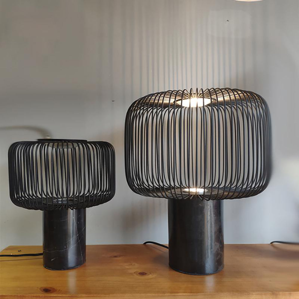 Lampe de Table Élégante - Base en Marbre et Éclairage Subtil