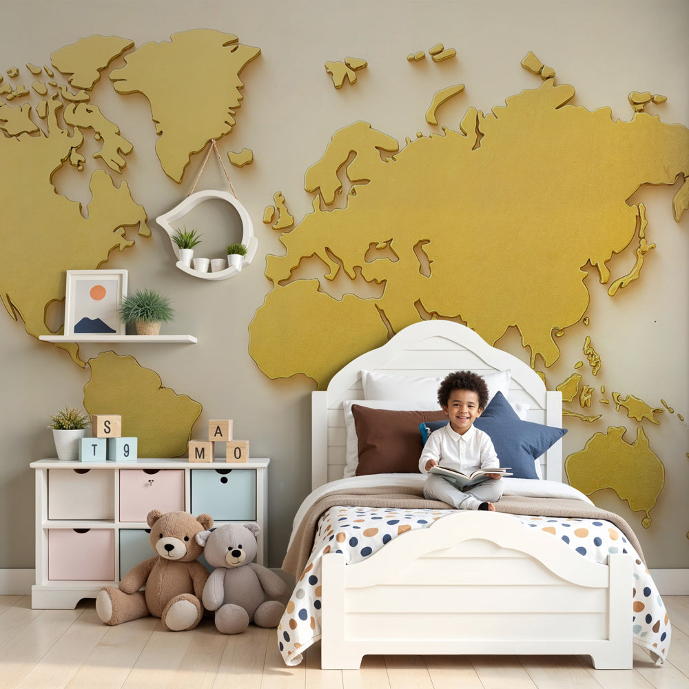 Mural Carte du Monde — Doré (TEST)