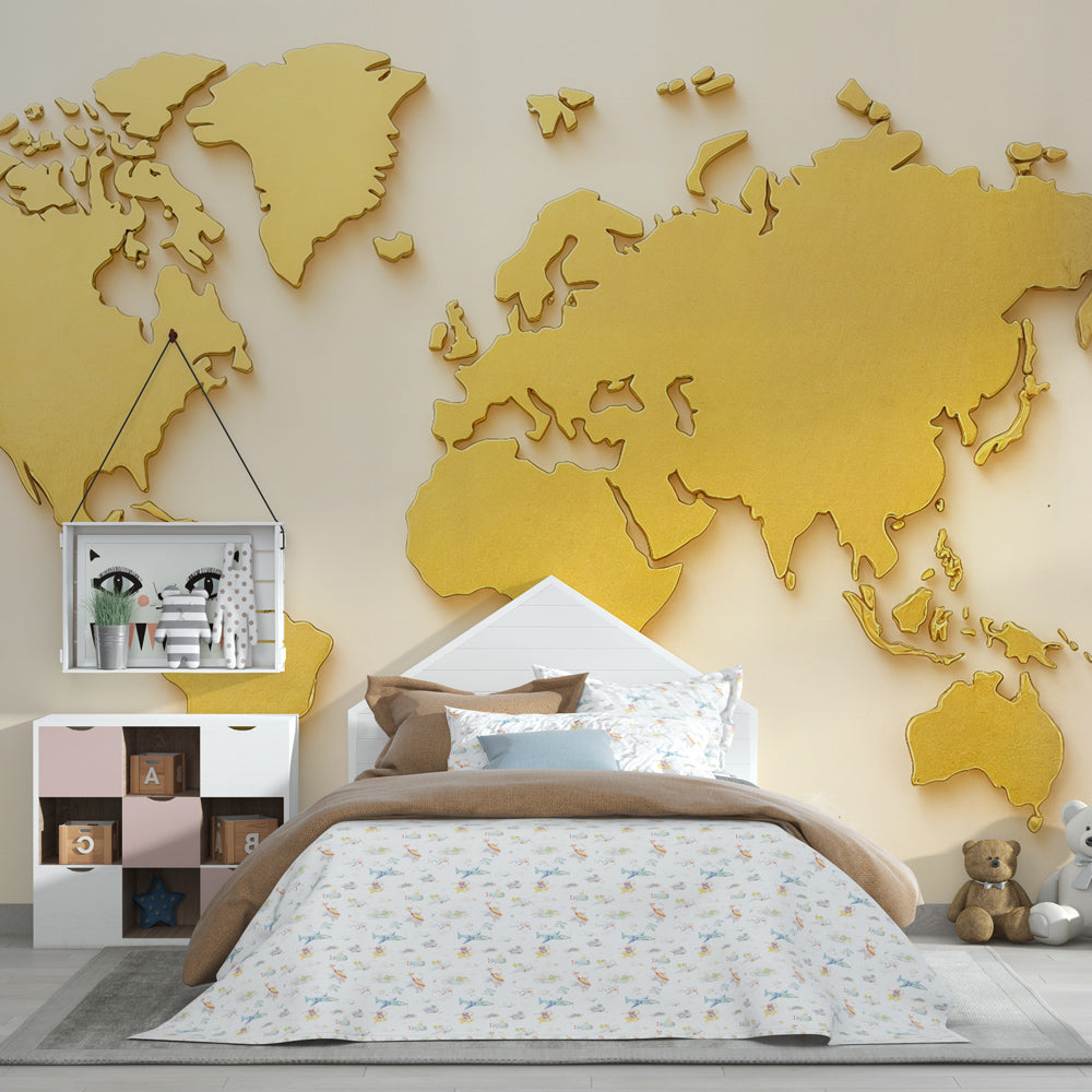 Mural Carte du Monde — Doré (TEST)