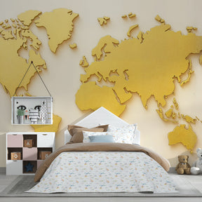 Mural Carte du Monde — Doré (TEST)