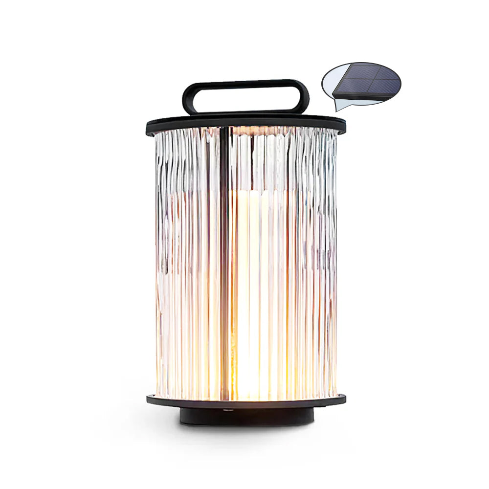 Lampe de Jardin Solaire en Verre - Éclairage Élégant et Résistant aux Intempéries