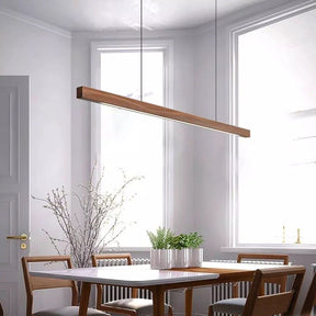 Luminaire Suspendu en Bois LED - Éclairage Élégant et Hauteur Réglable