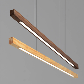 Luminaire Suspendu en Bois LED - Éclairage Élégant et Hauteur Réglable