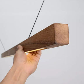 Luminaire Suspendu en Bois LED - Éclairage Élégant et Hauteur Réglable