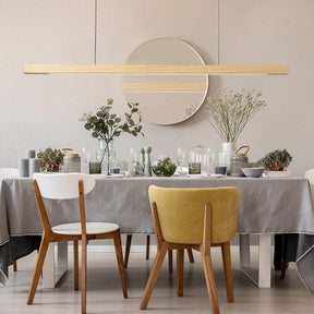 Luminaire Suspendu en Bois LED - Éclairage Élégant et Hauteur Réglable