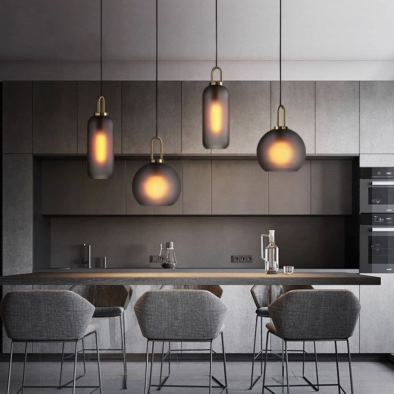 Lampe Suspendue en Verre - Élégante et Ajustable pour Intérieurs Modernes