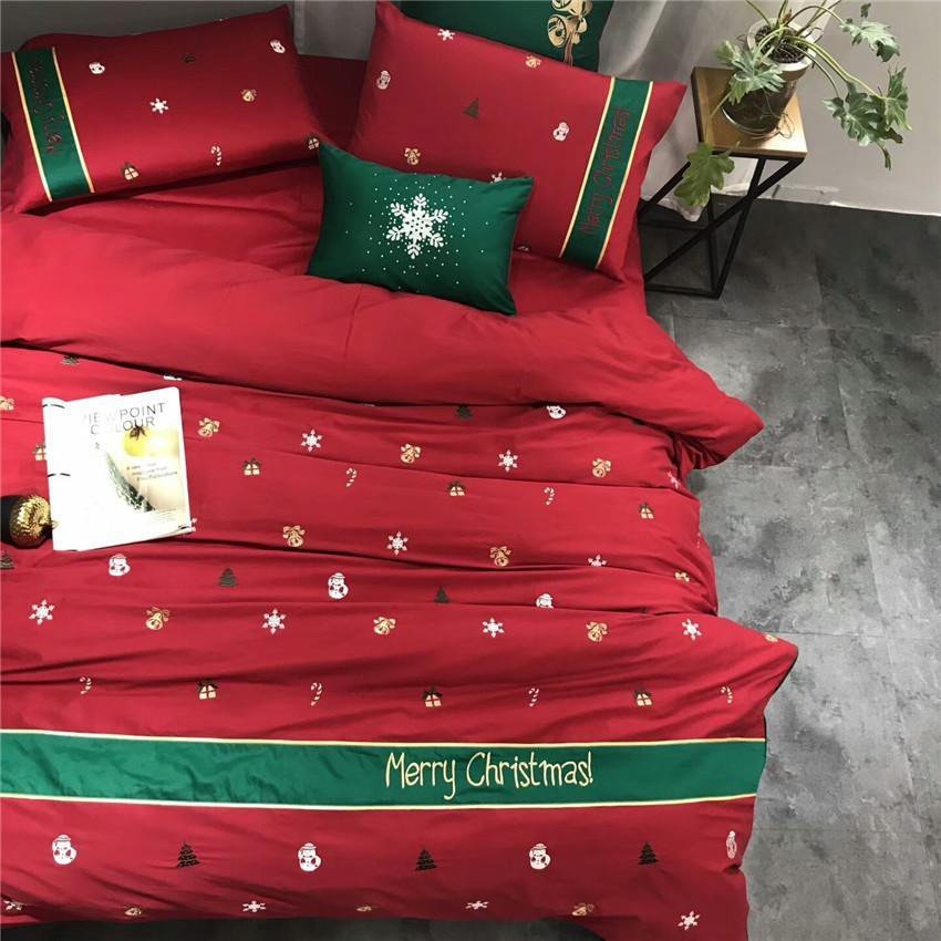 Ensemble de Housse de Couette en Coton Égyptien - Motifs Festifs et Confort Luxueux