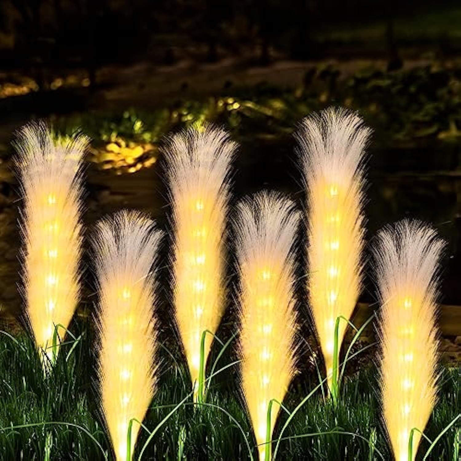 Lampe Solaire de Jardin en Roseaux - Éclairage Automatique et Écologique