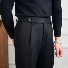 Pantalon en Laine Mérinos Noir - Élégance et Confort Luxueux