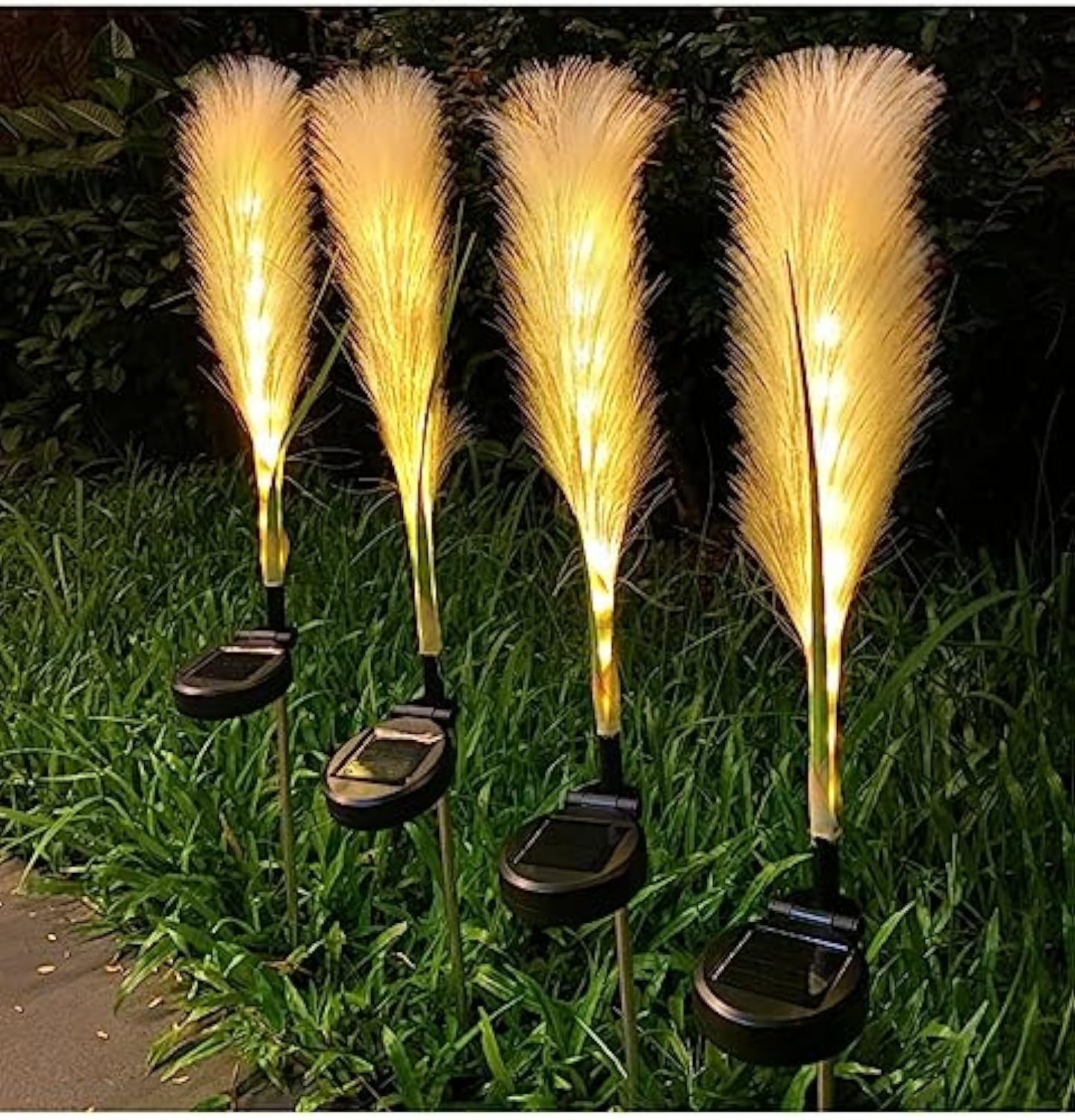 Lampe Solaire de Jardin en Roseaux - Éclairage Automatique et Écologique