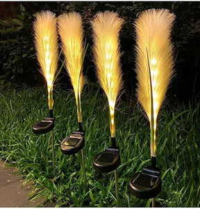 Lampe Solaire de Jardin en Roseaux - Éclairage Automatique et Écologique