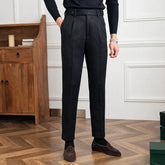 Pantalon en Laine Mérinos Noir - Élégance et Confort Luxueux