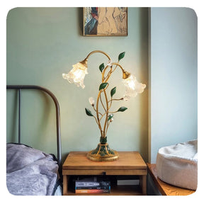 Lampe de Table Florale - Élégance Vintage et Charme Français