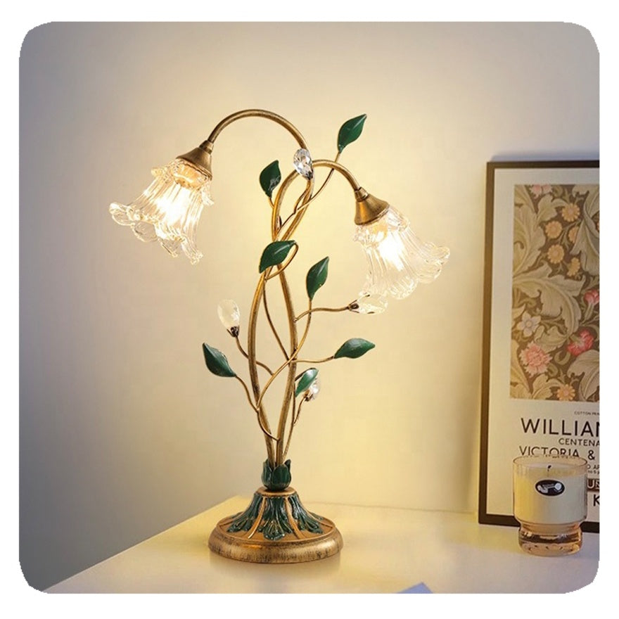 Lampe de Table Florale - Élégance Vintage et Charme Français