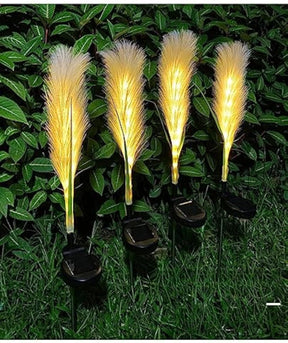 Lampe Solaire de Jardin en Roseaux - Éclairage Automatique et Écologique