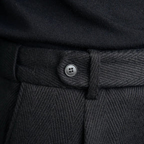 Pantalon en Laine Mérinos Noir - Élégance et Confort Luxueux