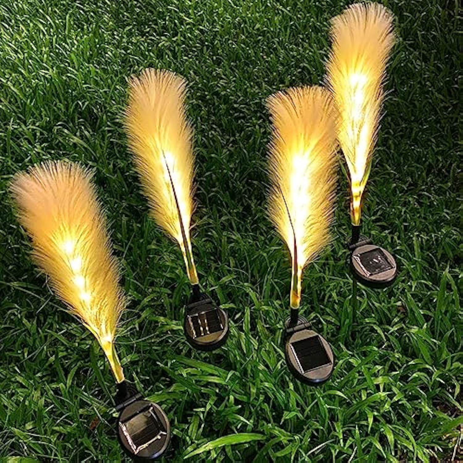 Lampe Solaire de Jardin en Roseaux - Éclairage Automatique et Écologique