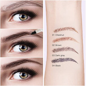 Crayon à Sourcils Étanche - Applicateur à 4 Pointes pour Finition Naturelle
