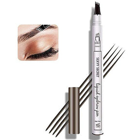 Crayon à Sourcils Étanche - Applicateur à 4 Pointes pour Finition Naturelle