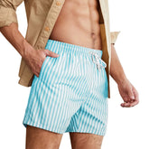 Shorts de Sport à Rayures - Tissu à Séchage Rapide et Taille Élastique
