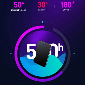 Enregistreur Microphone Espion Ultra-Fin - 50 Heures d'Autonomie et Son Cristallin