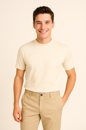 T-shirt Crewneck en Coton Mercerisé - Élégance et Confort Exceptionnel