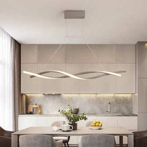 Lustre Spiral Moderne Dimmable - Élégance Futuriste et Éclairage Ajustable